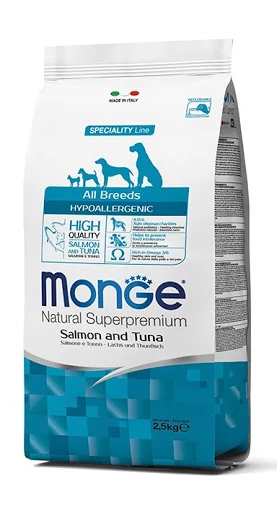 Monge All Breed Adult Hypoallergenic Salmon & Tuna 2,5 kg kutyatáp