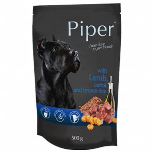 PIPER ADULT alutasak kutyáknak bárányhússal, sárgarépával és barna rizzsel 500g