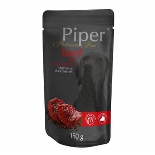 PIPER PLATINUM PURE Marhahús és Barna rizs alutasak felnőtt kutyáknak 150g