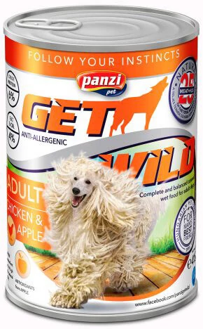 Panzi GetWild Dog Adult Chicken & Apple konzerv 1240g