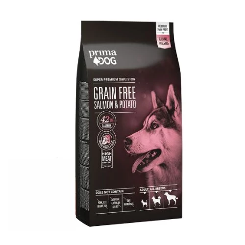 PrimaDog Grain Free Adult All Breeds Salmon Potato száraz kutyatáp 10kg