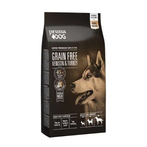 PrimaDog Grain Free Adult All Breeds Venison Turkey száraz kutyatáp 10kg