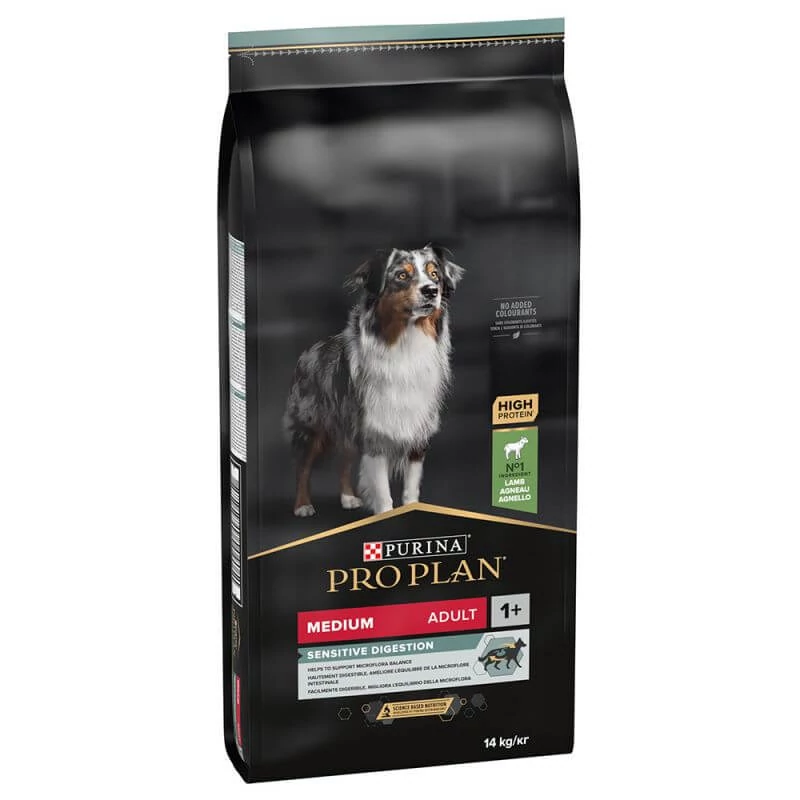 Purina Pro Plan Medium Adult Sensitive Digestion bárányban gazdag száraz kutyaeledel 14 kg