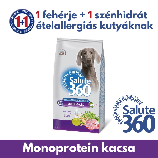SALUTE360 Adult M-L Duck (Kacsa) Hipoallergén Kutyatáp 12kg
