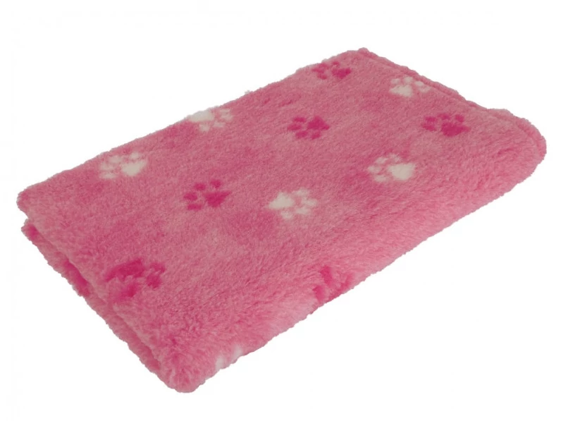 Vetbed Csúszásmentes, Ízületkímélő Kutyafekhely Rózsaszín, 2 féle tappancs mintával 75x100 cm