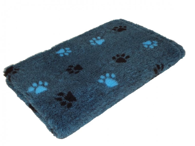 Vetbed Csúszásmentes, Ízületkímélő Kutyafekhely Sötétkék, 2 féle tappancs mintával kék és fekete 75x50 cm