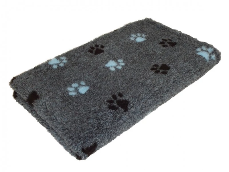 Vetbed Csúszásmentes, Ízületkímélő Kutyafekhely Szürke, 2 féle tappancs mintával kék és fekete 150x100 cm