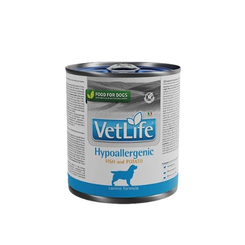 Vet Life Natural Diet Dog konzerv Hypoallergenic Fish&Potato 300g