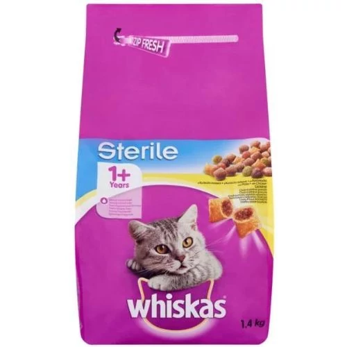 WHISKAS száraz macskatáp 14kg Sterile Csirke