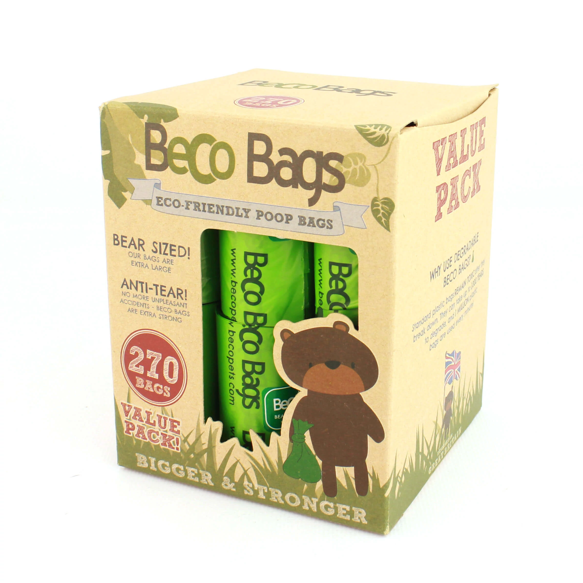 Beco Pets - Lebomló öko kakizacskó, 270 db-os utazó kiszerelés