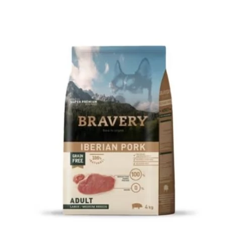 Bravery Iberian Pork Adult Large/Medium Breeds 4 kg kutyatáp