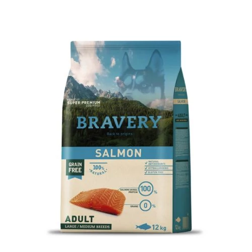 Bravery Salmon Adult Large/Medium Breeds 12 kg kutyatáp