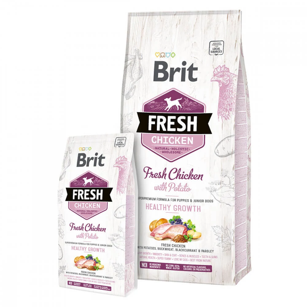 Brit Fresh Csirke és Burgonya Puppy Healthy Growth 2,5 kg