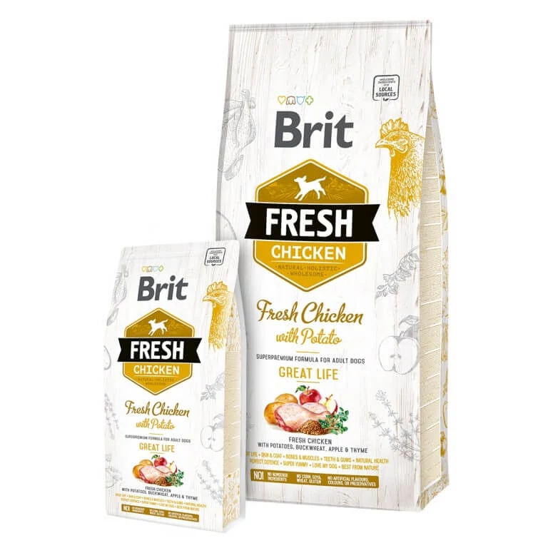 Brit Fresh Csirke és burgonya Adult Great Life 2,5 kg