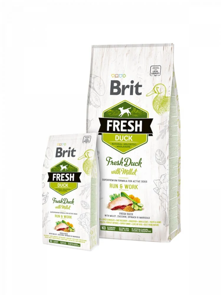 Brit Fresh Kacsa és Köles Adult Run & Work 2,5 kg