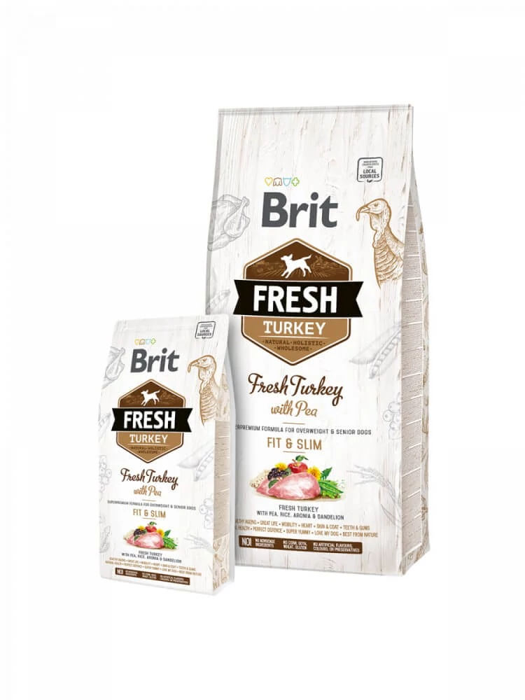 Brit Fresh Pulyka és Borsó Adult Fit & Slim 2x12 kg