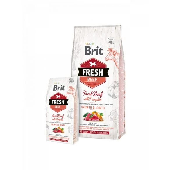 Brit Fresh Marha és Sütőtök Puppy Large Bones & Joints 2,5 kg