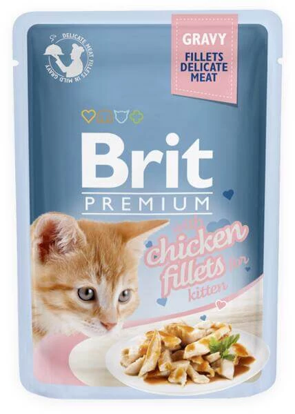 Brit Premium Cat Delicate Fillets in Gravy with Chicken for Kitten 85g