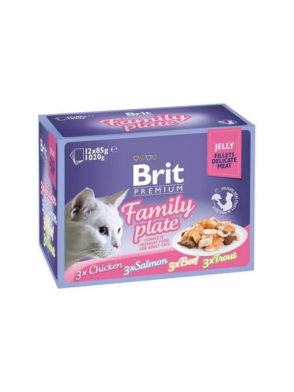 Brit Premium Cat Delicate Fillets in Jelly Family Plate 1020 g (12x85 g)