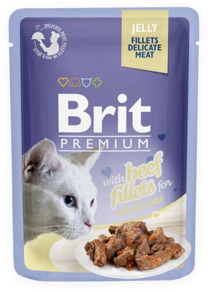 Brit Premium Cat Delicate Fillets in Jelly with Beef 85g