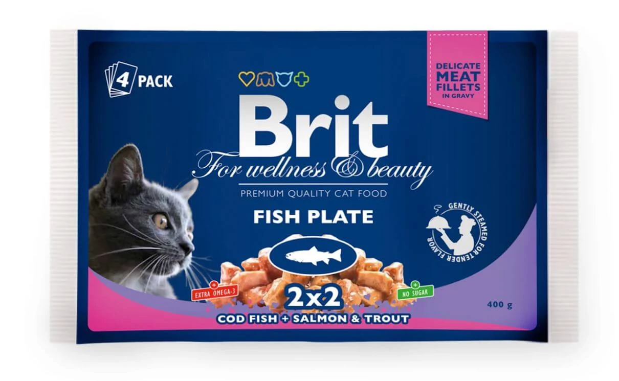 Brit Premium Cat Pouches Fish Plate 400g (4x100g)