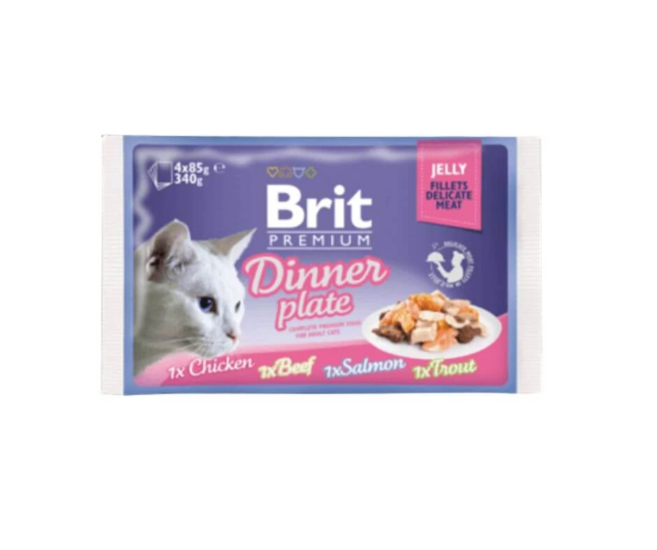 Brit Premium Cat Delicate Fillets in Jelly Dinner Plate 340 g (4×85 g)