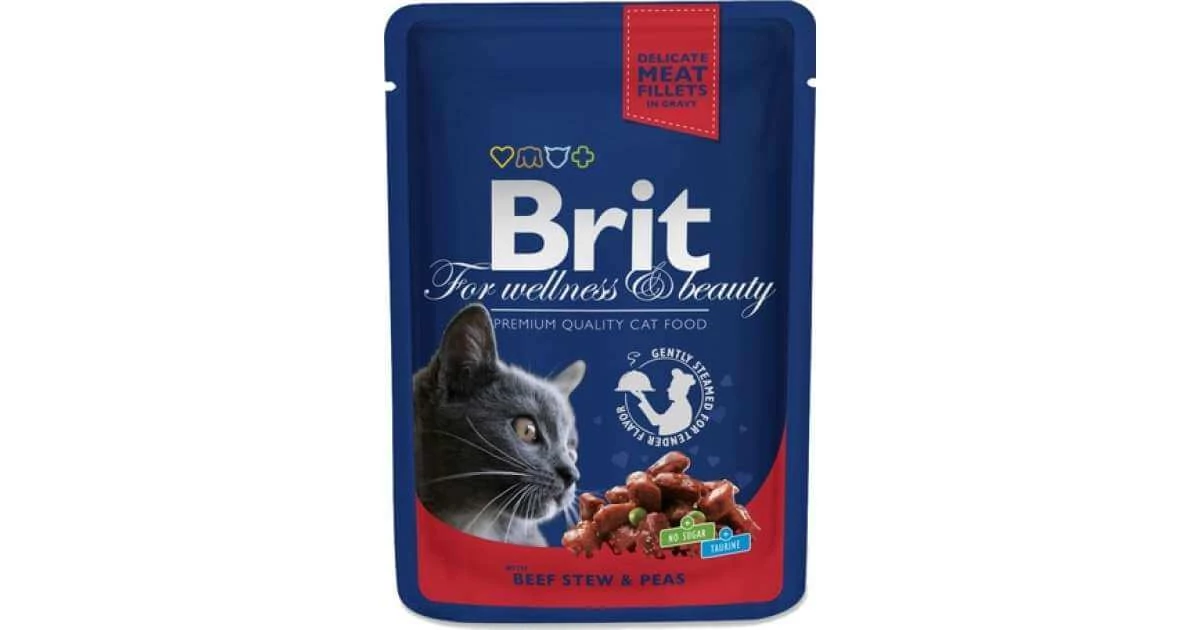 Brit Premium Cat Pouches with Beef Stew & Peas 100 g