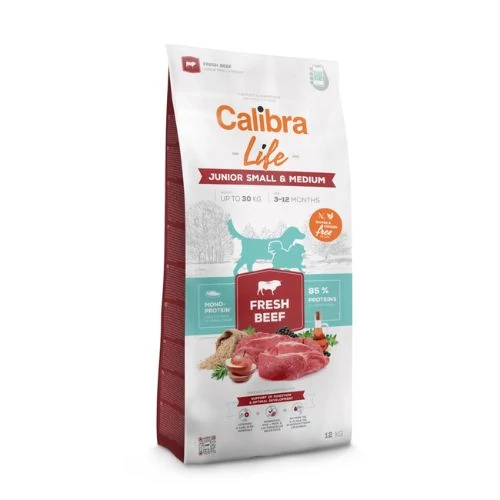 Calibra Dog Life Junior Small & Medium Breed Fresh Beef kutyatáp 12 kg
