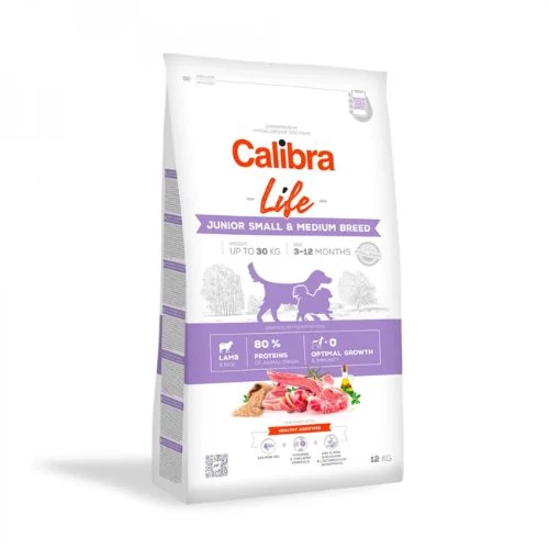 Calibra Dog Life Junior Small&Medium Breed Lamb kutyatáp 12 kg