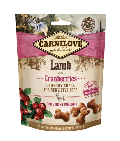 Carnilove Dog Crunchy Snack Bárányhús Vörösáfonyával 200g