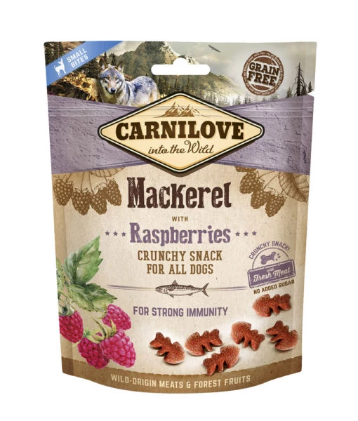 Carnilove Dog Crunchy Snack Makréla Málnával 200g