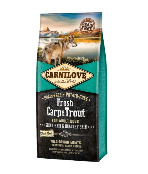 Carnilove Fresh Adult Dog Ponty & Pisztráng - Hair & Healthy Skin 12 kg kutyatáp
