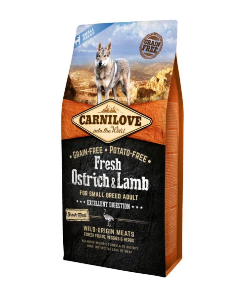 Carnilove Fresh Adult Dog Small Strucc & Bárány - Excellent Digestion 2x6 kg kutyatáp