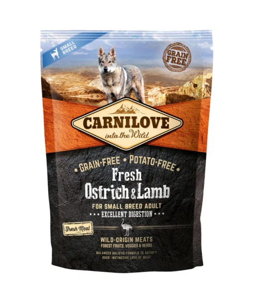 Carnilove Fresh Adult Dog Small Strucc & Bárány - Excellent Digestion 1,5 kg kutyatáp