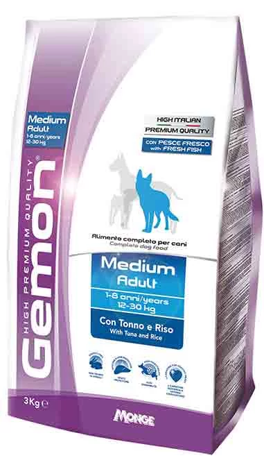 Gemon Dog Medium Adult 3kg Tonhal-Rizs