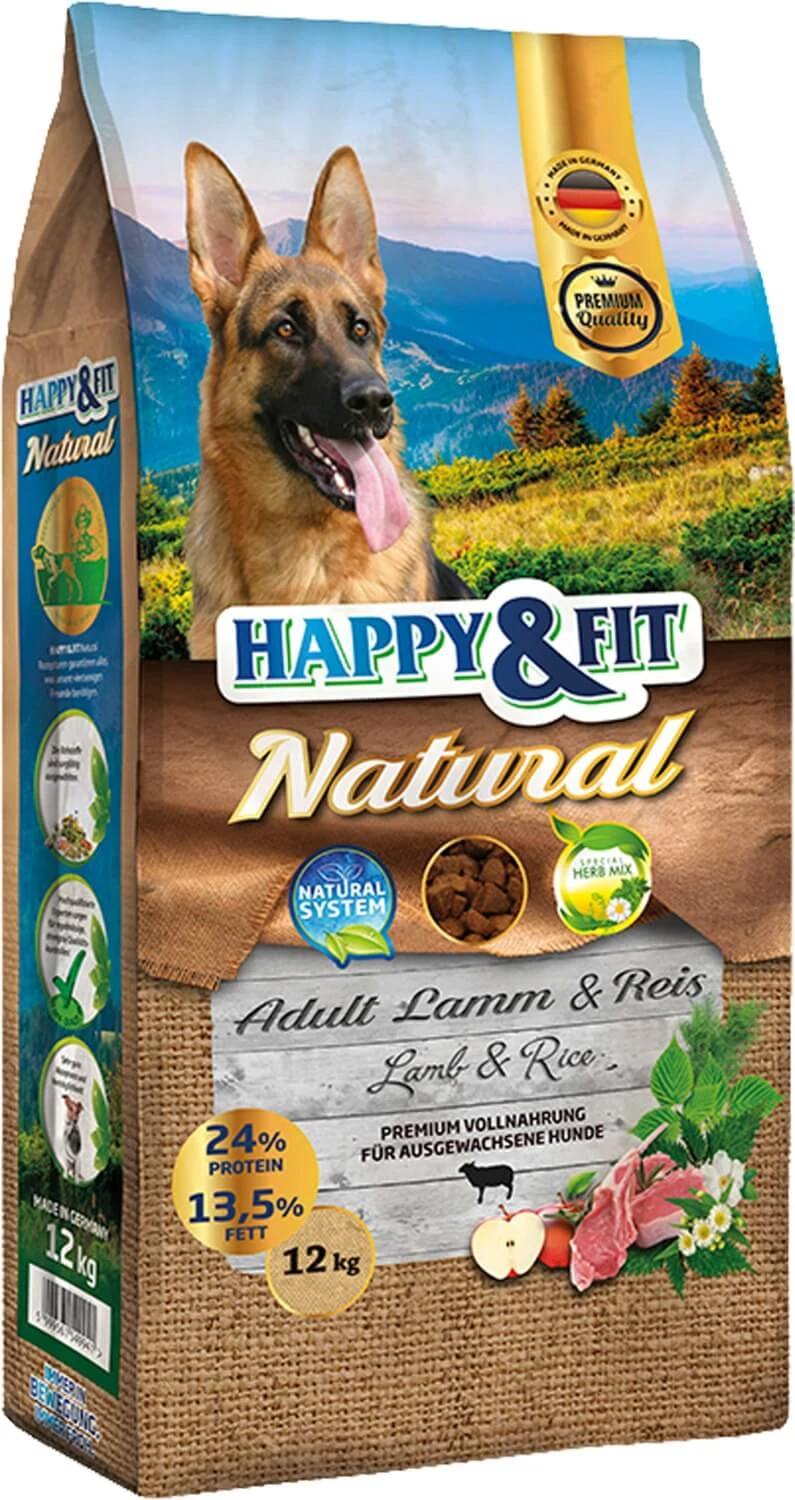 Happy&Fit Natural Adult Lamm&Reis 12 kg kutyatáp