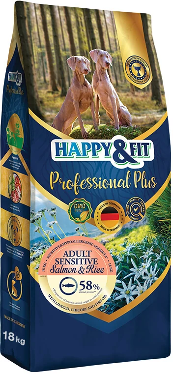 Happy&Fit Professional Plus Adult sensitive Salmon&Rice 18 kg