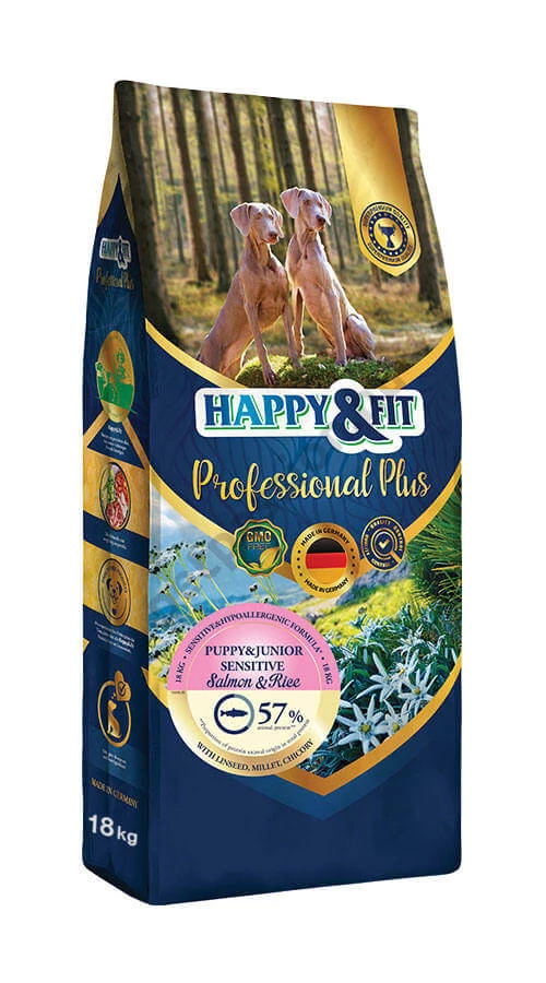 Happy&Fit Professional Plus Puppy&Junior sensitive Salmon&Rice 18 kg