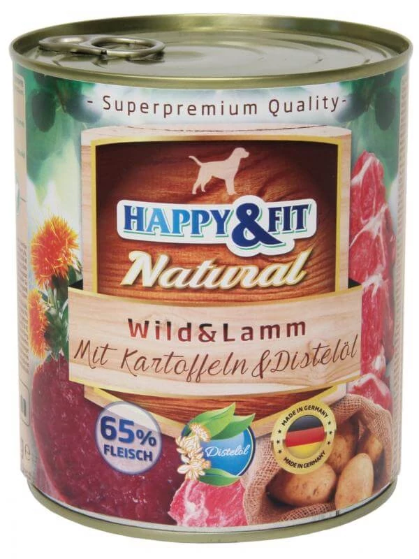 Happy&Fit Natural felnőtt, vad, bárány, burgonya 800g