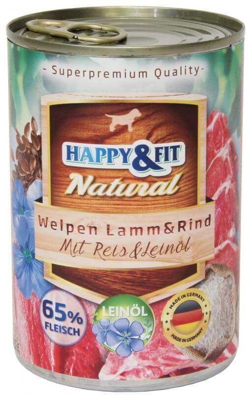 Happy&Fit Natural kölyök, bárány, marha, rizs 24x400g
