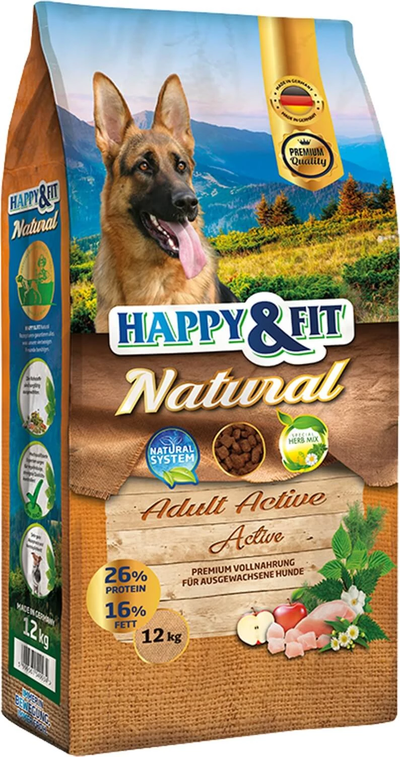 Happy&Fit Natural Adult Active 12kg kutyatáp