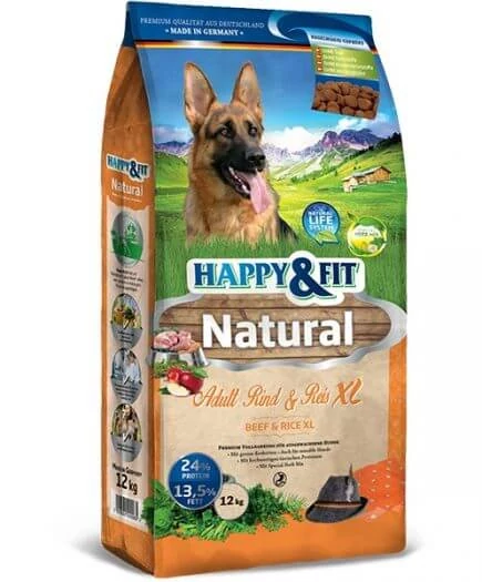 Happy&Fit Natural Adult Rind&Reis XL 12kg kutyatáp