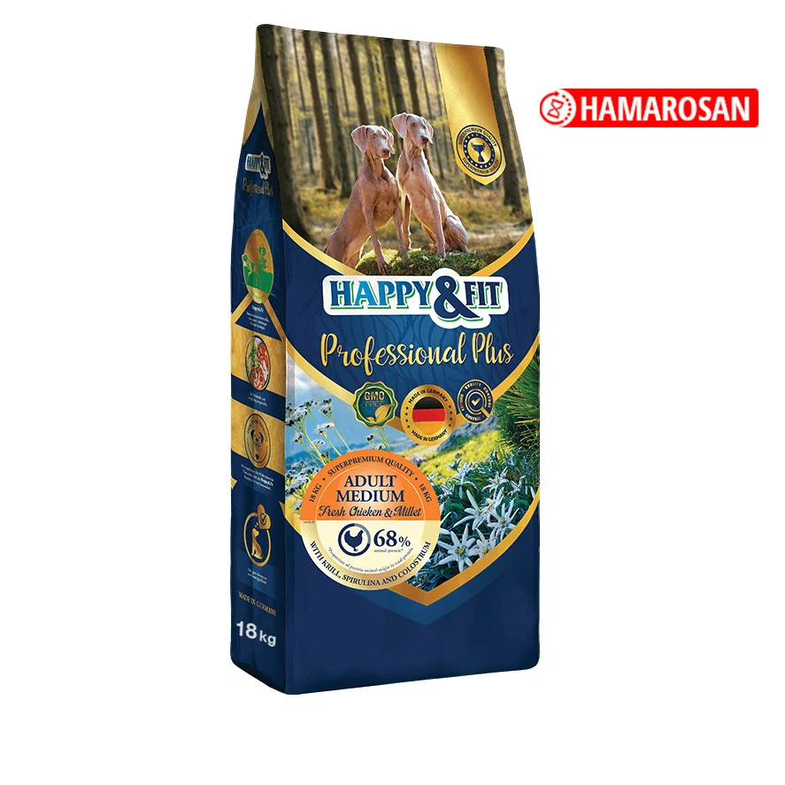 Happy&Fit Professional Plus Adult Medium Fresh Chicken&Millet 18 kg