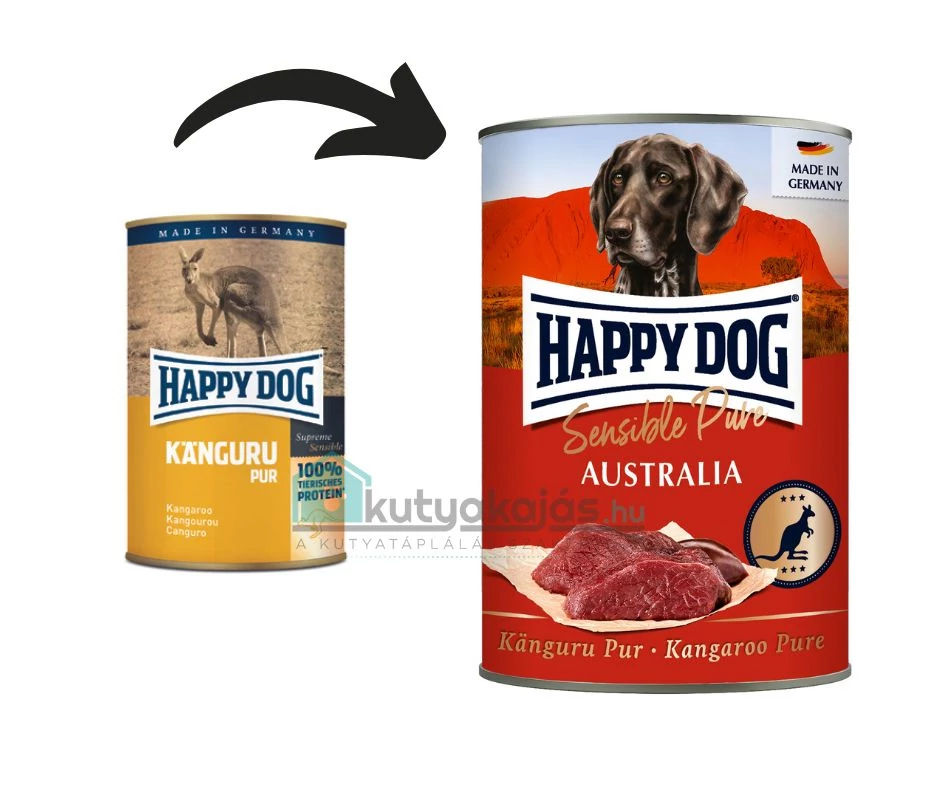 Happy Dog Australia Pur - Kenguruhúsos konzerv 400g