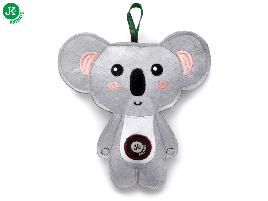 JK Koala, csipogó játék textilből, 18 cm