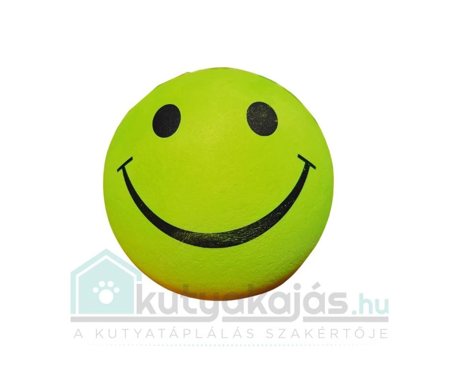 JK gumihab labda fluoreszkáló smiley 7,2cm vörös/narancs/sárga