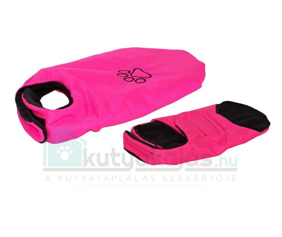 Tépőzáras Télikabát Fekete-Pink L - Tappancsos