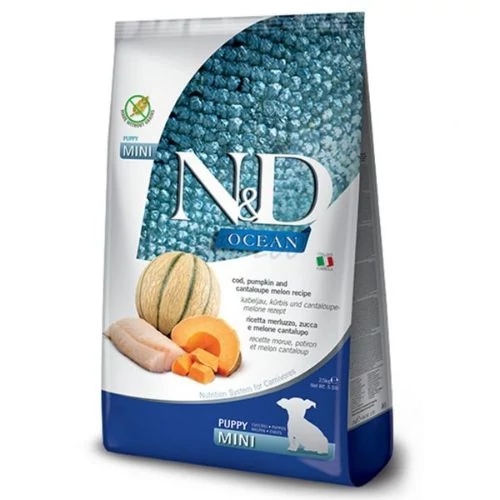 N&D Ocean Dog tőkehal, sütőtök&sárgadinnye Puppy mini 2,5kg