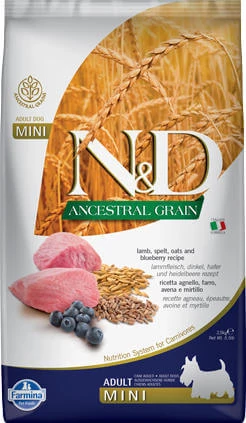 N&D Dog Ancestral Grain bárány, tönköly, zab&áfonya adult mini 7kg