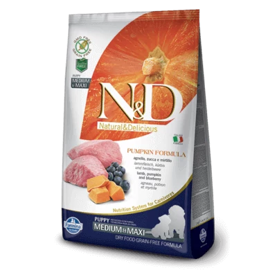 N&D Dog Grain Free bárány&áfonya sütőtökkel puppy medium/maxi 2,5kg kutyatáp